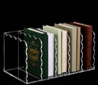 Custom scalloped acrylic notebook magazine holders BH-2707 Custom scalloped acrylic notebook magazine holders