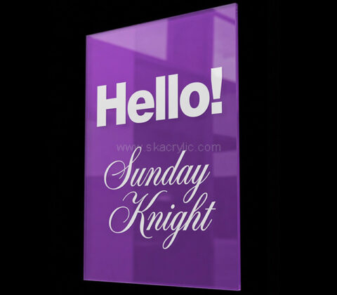 Custom acrylic hanging company doorway sign