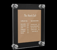 Custom acrylic wall mounted coffee shop menu holder BS-595 Custom acrylic wall mounted coffee shop menu holder