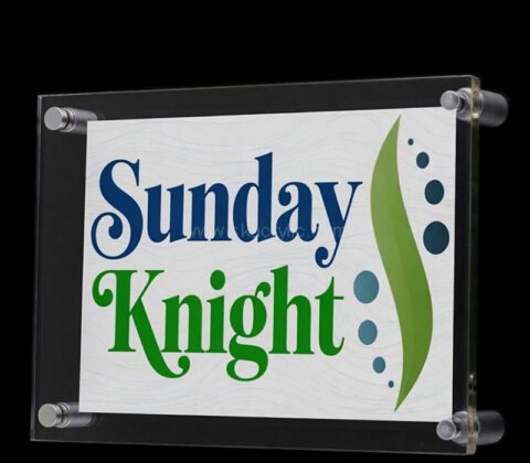 Custom acrylic floating sign holder