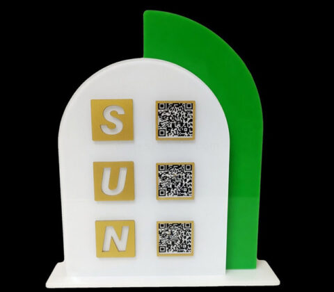Custom acrylic countertop QR code menu stand sign