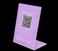 Custom acrylic countertop L shape QR code holder SH-1147 Custom acrylic countertop L shape QR code holder