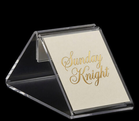 Custom acrylic triangle table sign holder