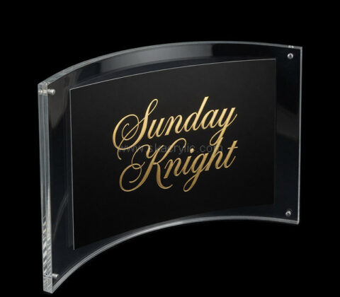 Custom acrylic curved sign holder