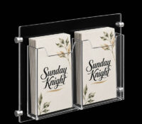 Custom acrylic 2 pockets pamphlets holders BH-2709 Custom acrylic 2 pockets pamphlets holders