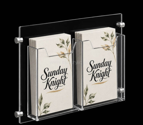 Custom acrylic 2 pockets pamphlets holders