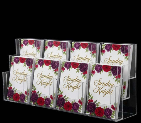 Custom acrylic multi pockets pamphlet stand holders