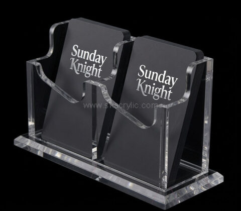 Custom acrylic 2 pockets business card holders