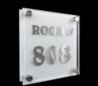 Custom acrylic floating room number sign BS-604 Custom acrylic floating room number sign