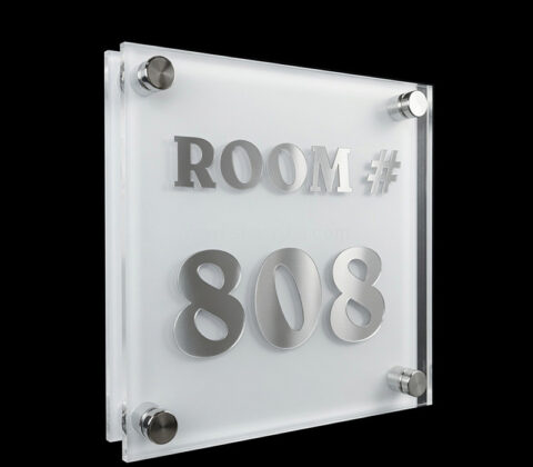 Custom acrylic floating room number sign