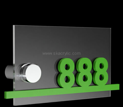 Custom acrylic wall room number sign