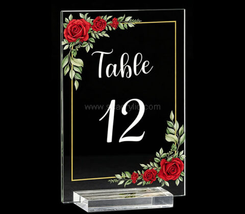Custom acrylic premium table number sign holder
