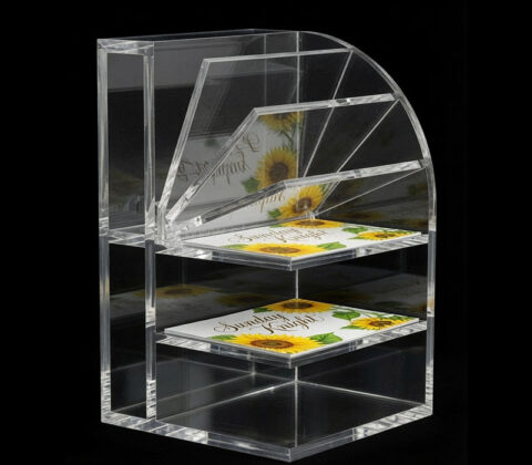 Custom acrylic luxury multi pockets pamphlets holders