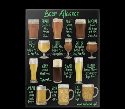 Custom acrylic wall beer glasses sign