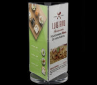 Custom acrylic 3 sided rotating menu stand holders SH-1168 Custom acrylic 3 sided rotating menu stand holders