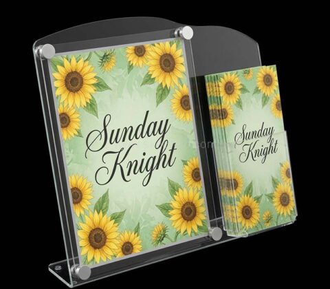 Custom acrylic sign frame with literature holder