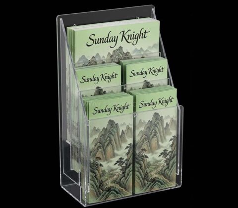 Custom acrylic wall multi pockets brochure holders
