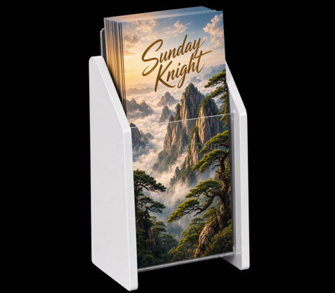 Custom acrylic tri-fold pamphlet stand holder