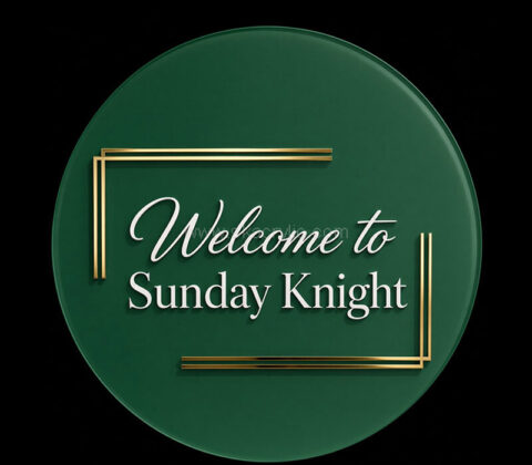 Custom round acrylic business 3D logo sign