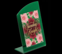 Custom L shaped acrylic wave top sign holder SH-1171 Custom L shaped acrylic wave top sign holder