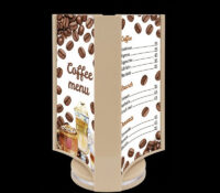 Custom acrylic 3 sided rotating menu stand holder SH-1172 Custom acrylic 3 sided rotating menu stand holder
