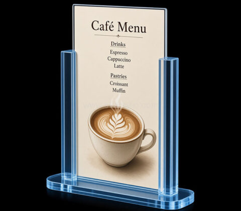 Custom acrylic desktop coffee shop menu holder