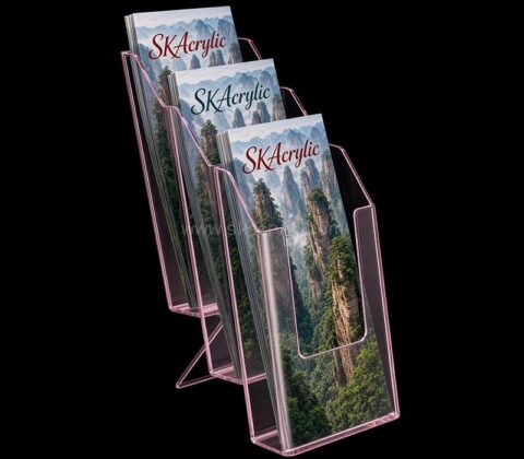 Custom acrylic 3 pockets pamphlet holders
