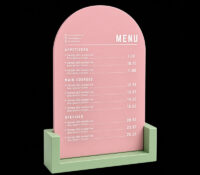Custom acrylic tabletop menu stand holder SH-1182 Custom acrylic tabletop menu stand holder