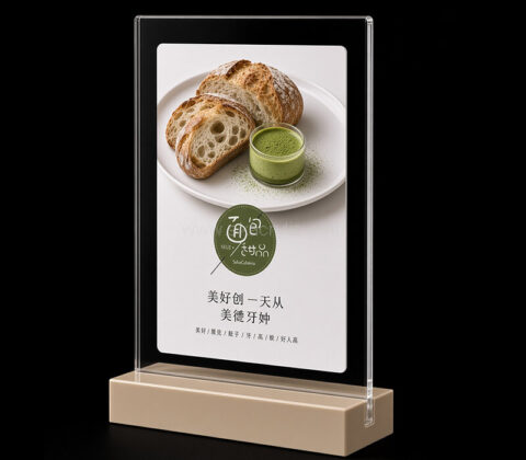 Custom acrylic tabletop afternoon tea menu stand holder