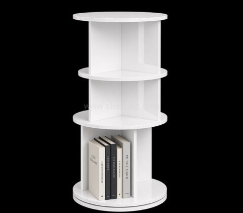 Custom acrylic rotating bookshelf