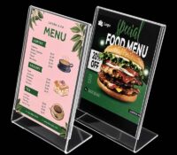 Custom acrylic cafe bakery menu card holder SH-1190 Custom acrylic cafe bakery menu card holder