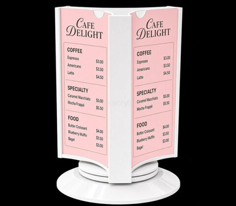 Custom turnable coffee shop menu sign holder