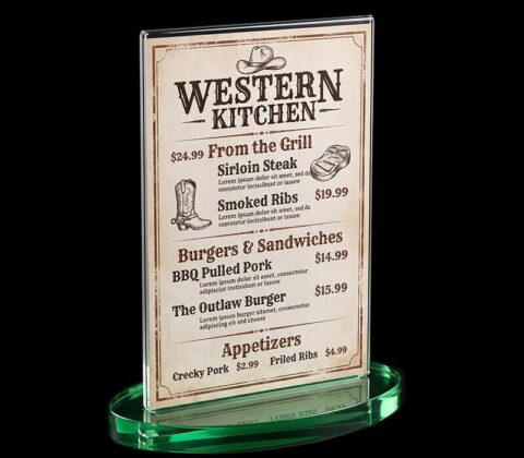 Custom western restaurant menu sign